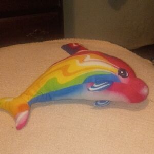 Vibrant Plush Dolphin Aquarium Decor